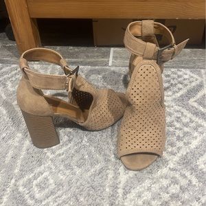 Beige strap heels